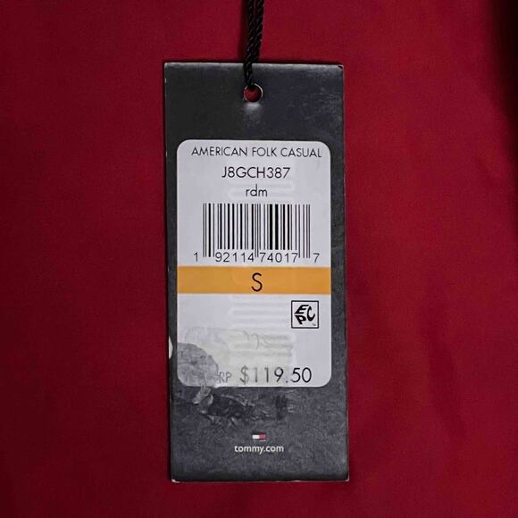 Tommy Hilfiger NWT Madras Plaid Varsity Jacket Size SP Red Blue Patchwork Cotton - Picture 7 of 11